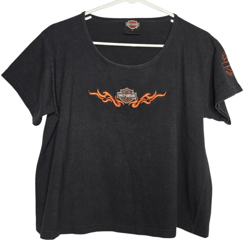 Harley Davidson Embroidered Logo Shirt Iowa - Women's Large